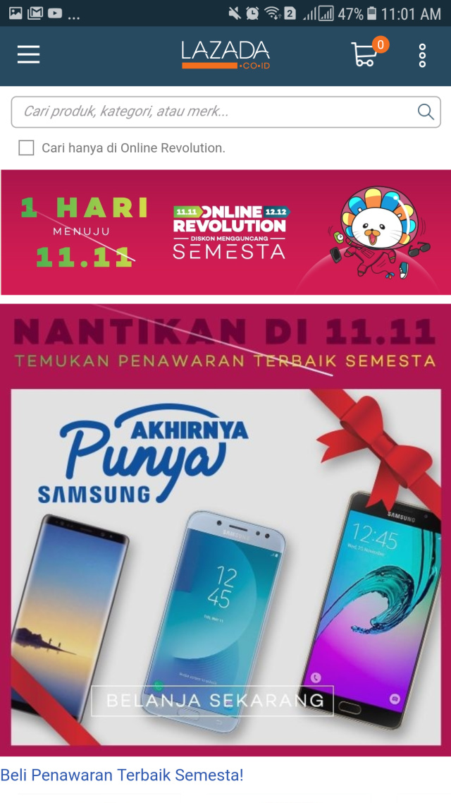 Diskon perayaan Singles' Day Indonesia. (Foto: Lazada)
