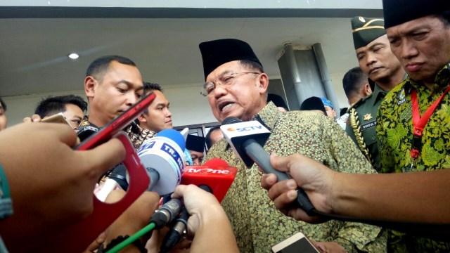 Jusuf kalla di acara Mukhtamar Dewan Masjid Foto: Adhim Mugni/kumparan