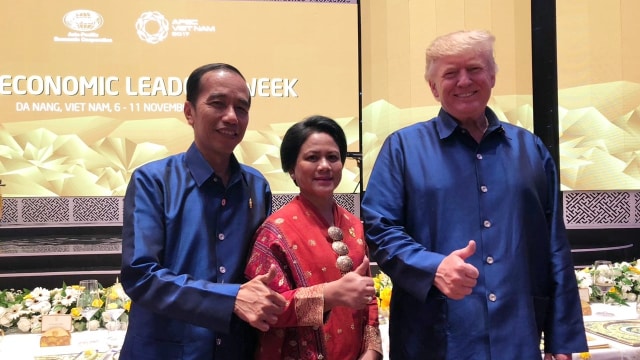 Jokowi, Iriana, dan Trump (Foto: Istimewa)