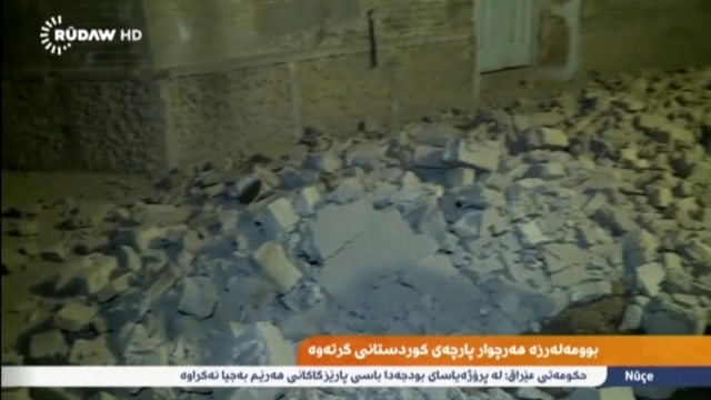 Pasca gempa di Kermanshah, Irak (Foto: Rudaw TV/Handout via Reuters TV)