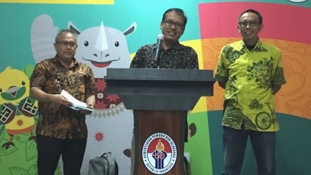 Raden Isnanta di prescon Hari Bersepeda Nasional