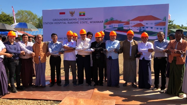 Pembangunan rumah sakit Indonesia di Myanmar (Foto: Dok Kemlu)