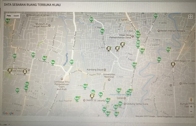 Persebaran Ruang Terbuka Hijau di Jakarta (Foto: jakarta.go.id)