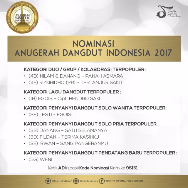 6 Musisi Ini Masuk Nominasi Anugerah Dangdut Indonesia 2017 Kumparan Com