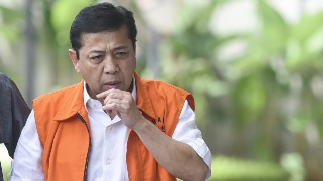 Setya Novanto tersangka korupsi e-KTP (Foto: Antara/Hafidz Mubarak A)