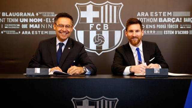 Messi perpanjang kontrak. (Foto: REUTERS)