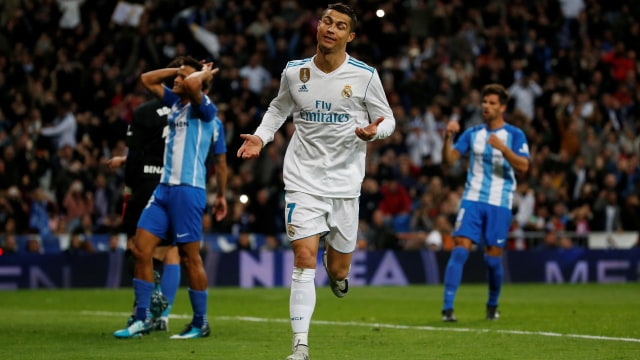 Perayaan gol Ronaldo. (Foto: REUTERS/Javier Barbancho)