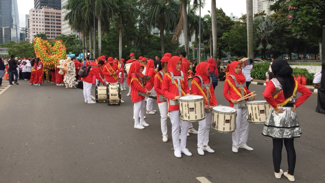 Marching band di kirab kebangsaan (Foto: Abdul Latif/kumparan)