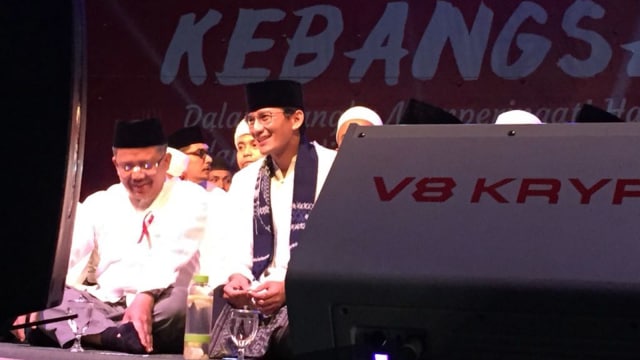 Sandiaga Uno di Tausiyah dan Kirab kebangsaan (Foto: Rizki Mubarak/kumparan)