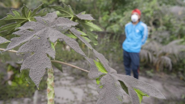 Hujan Abu Gunung Agung (Foto: Nyoman Budhiana/Antara)