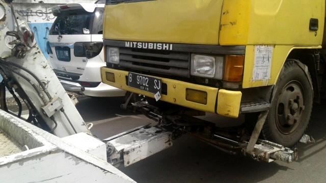 Tiga truk terjaring razia Dishub Jakarta Barat. (Foto: Dok. Sudin Jakarta Barat)