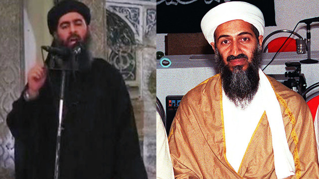 Abu Bakar Baghdadi dan Osama bin Laden (Foto: Reuters dan AFP)