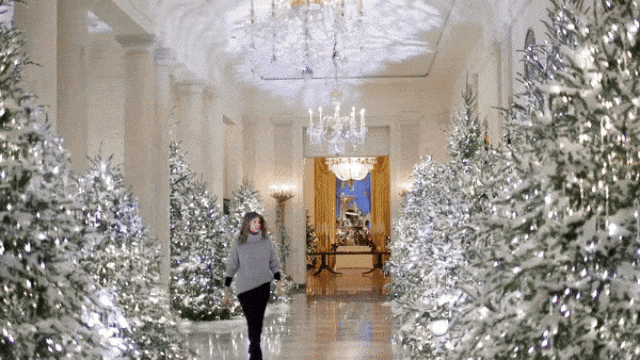Dekorasi Natal White House ala Melania Trump (Foto: Youtube/@President Trump)