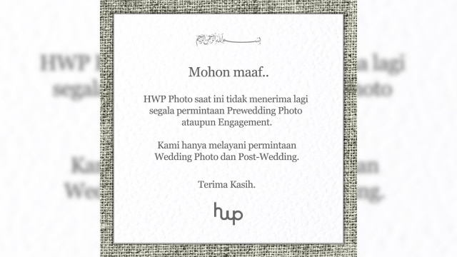 Penolakan jasa prewed (Foto: Facebook Hendy Wicaksono)