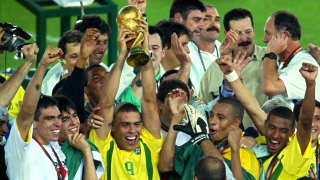 Brasil, juara Piala Dunia FIFA 2002 (Foto: AFP Photo/Odd Andersen)