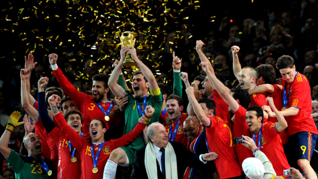 Spanyol, juara Piala Dunia FIFA 2010 (Foto:  AFP PHOTO/Pedro Ugarte)