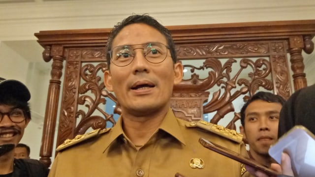 Sandiaga Uno sebelum Rapim di Balai Kota (Foto: Nabilla Fatiara/kumparan)