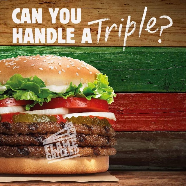 Triple whooper burger king (Foto: Instagram/@burgerking_malta)