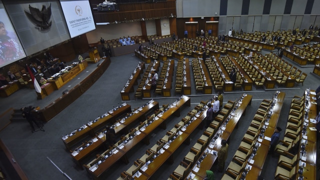 Suasana sidang paripurna di Kompleks Parlemen (Foto: Antara/Akbar Nugroho Gumay)