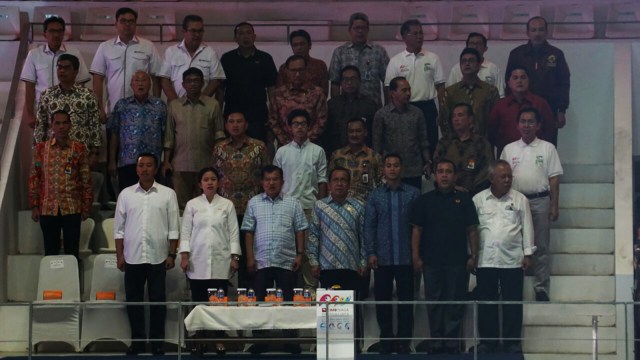 Jusuf Kalla menghadiri New GBK Aquatic Stadium (Foto: Iqbal Firdaus/kumparan)