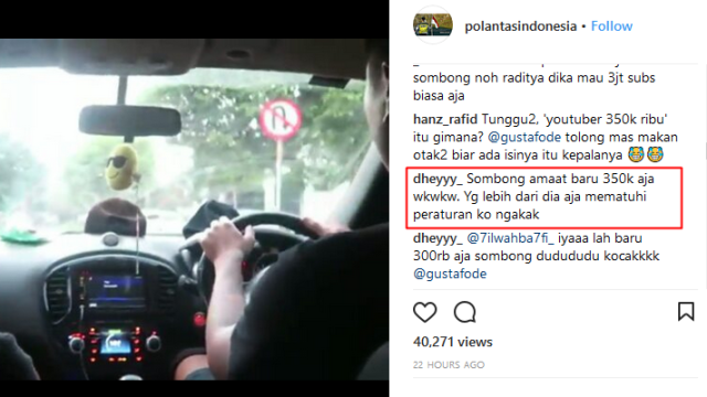 Komentar di instagram @polantasindonesia (Foto: Instagram/@polantasindonesia)