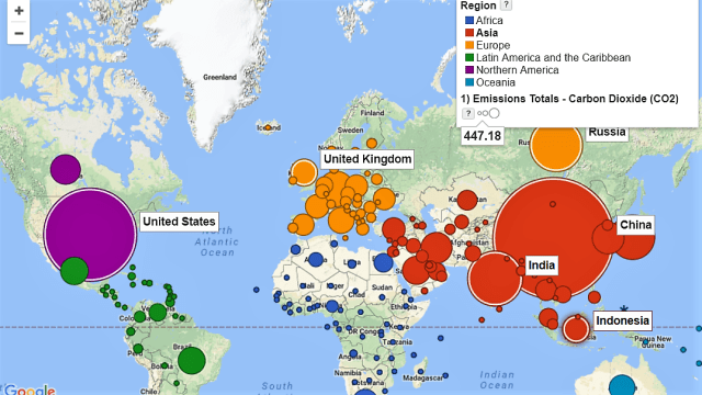 Peta emisi karbon dunia. (Foto: wri.org)