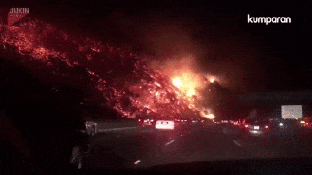 Kebakaran di California. (Foto: AP Video/Jukin Media)