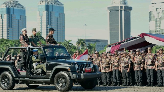Presiden Jokowi di Apel Kebangsaan FKPPI. (Foto: Dok.Biro Pers Setpres)