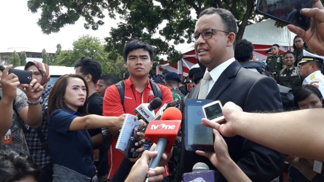 Anies di acara serah terima jabatan Panglima TNI. (Foto: Fadjar Hadi/kumparan)