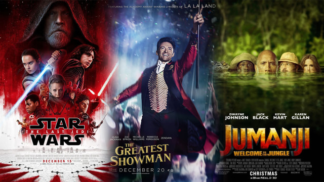 Star Wars, The Greatest Showman, Jumanji. (Foto: dok. IMDb)