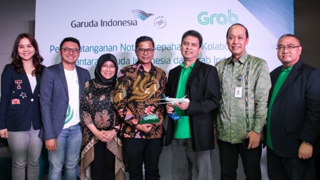 Kerja Sama Garuda Indonesia dan Grab. (Foto: Grab)