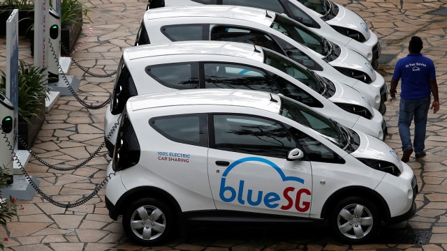 Mobil listrik BlueSG. (Foto: Reuters/Edgar Su)