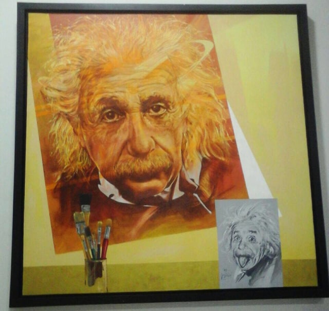 Koleksi Gambar Albert Einstein Milik Rizal Ramli  (Foto: Dok. Deddy)