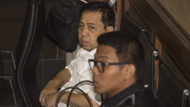 Sidang perdana Setya Novanto (Foto: AFP/Bay Ismoyo)