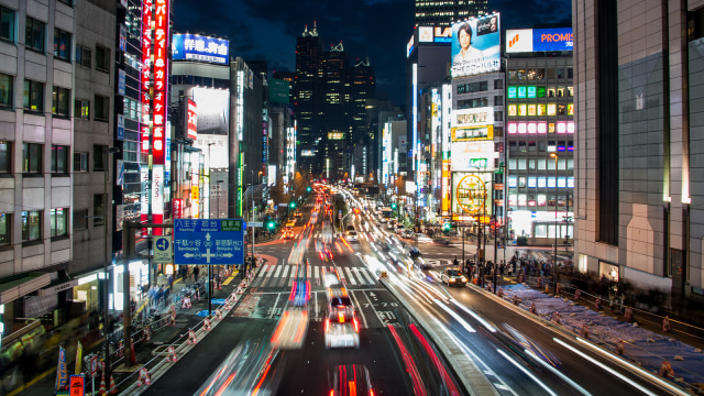 Suasana Tokyo pada malam hari. (Foto: Pexels)