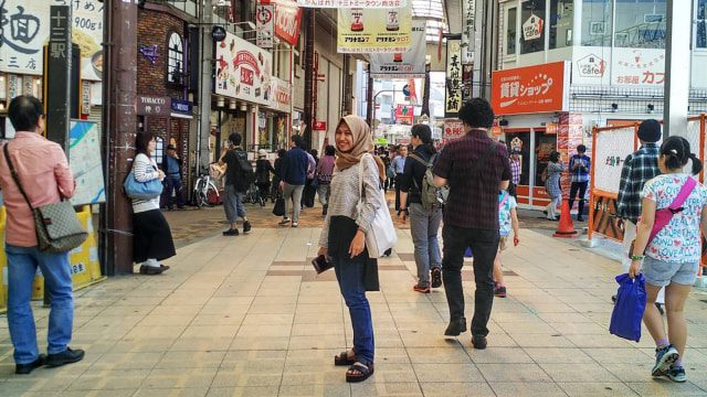 Wisatawan muslim di Jepang. (Foto: Instagram @metaindriyani)