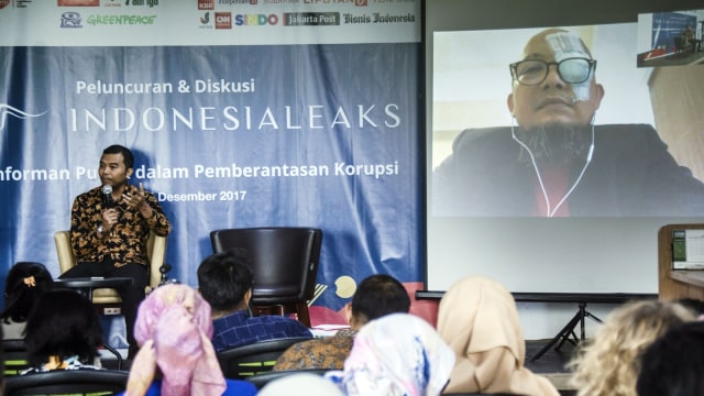Peluncuran dan diskusi Indonesialeaks. (Foto: Antara/Aprillio Akbar)
