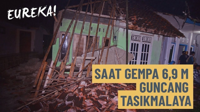 Saat Gempa 6,9M Guncang Tasikmalaya (Foto: Adeng Bustomi/Antara)