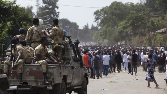 Kerusuhan di Ethiopia. (Foto: AFP/Zacharias Abubeker)