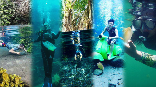 5 Spot foto underwater paling populer (Foto: Instagram/@fridaaisha @yulianairawidya @indogreatspot @umbulmanten @taqien74)