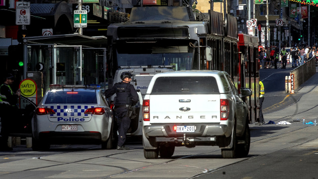 Penabrakan di Melbourne, Australia. (Foto: Reuters/Luis Ascui)