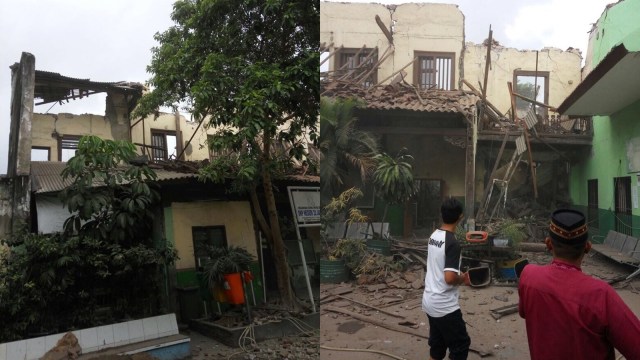 Evakuasi korban reruntuhan bangunan SMP 32. (Foto: Dok. Istimewa)