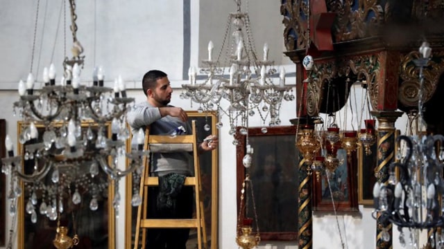 Persiaan Natal di Kota Bethlehem, Palestina (Foto: AFP/Thomas Coex)