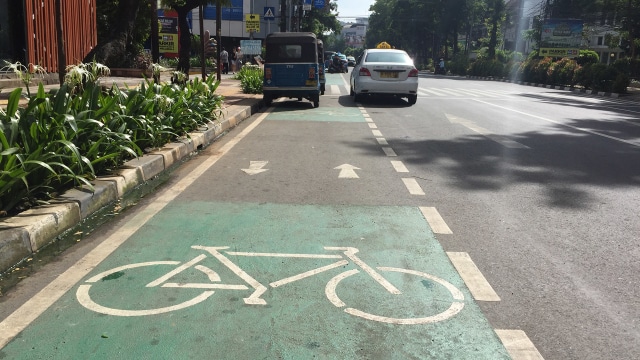 Jalur Sepeda di Melawai, Jakarta Selatan (Foto: Muhammad Iqbal/Kumparan)