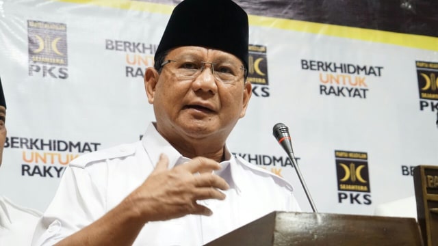 Ketua Umum Partai Gerindra Prabowo Subianto (Foto: Jamal Ramadhan/kumparan)