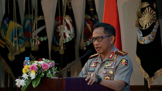 Tito Karnavian di konferensi pers akhir tahun. (Foto: Irfan Adi Saputra/kumparan)