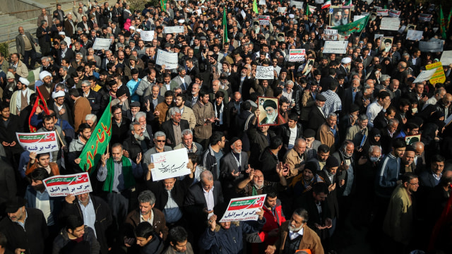 Demonstrasi di Iran. (Foto: AFP/Hamed Malekpour/Tasnim News)