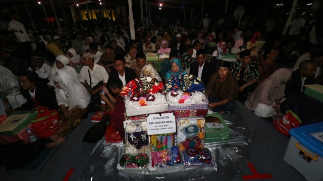 Peserta Nikah Masal di kawasan Thamrin (Foto: Helmi Afandi/kumparan)