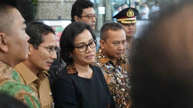 Sri Mulyani pada pembukaan BEI 201 (Foto: Jamal Ramadhan/kumparan)