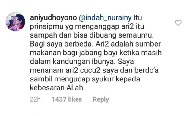 Jawaban Ani Yudhoyono soal ari-ari (Foto: Instagram Ani Yudhoyono)